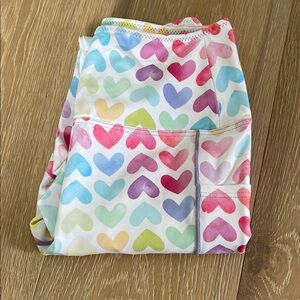 EUC Chameleon by April Giangeruso Colorful Heart Pattern Leggings size Small